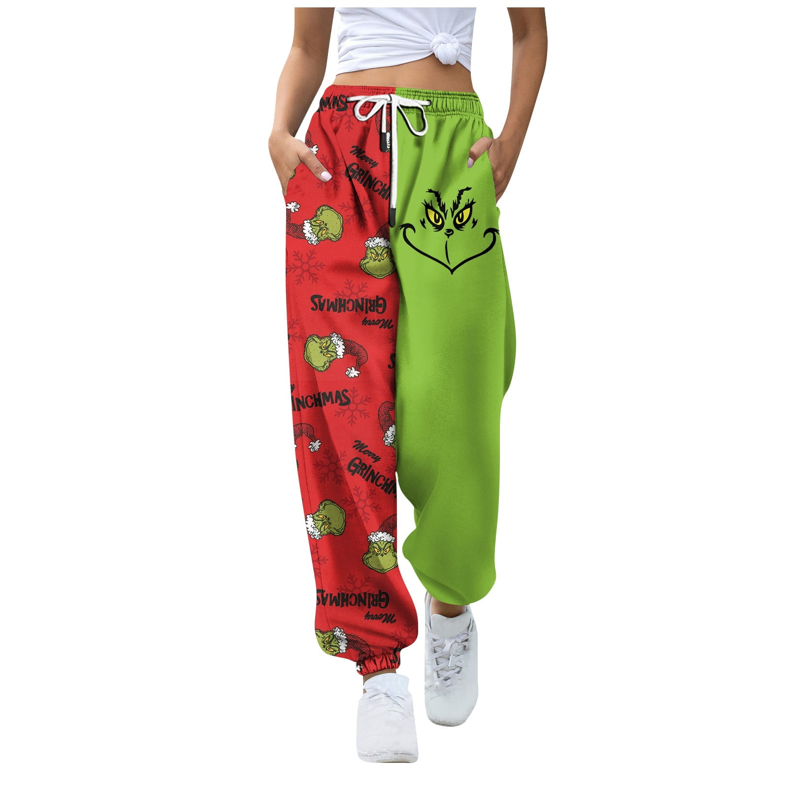 Ugly Christmas fits Women Grinch Sweatpants Christmas Sweatpants Grinch Printed Grinch Stole Christmas Geek Lady Grinch Pajama Pants Wide Leg Pants Mens Sweatpants Walmart Business Supplies