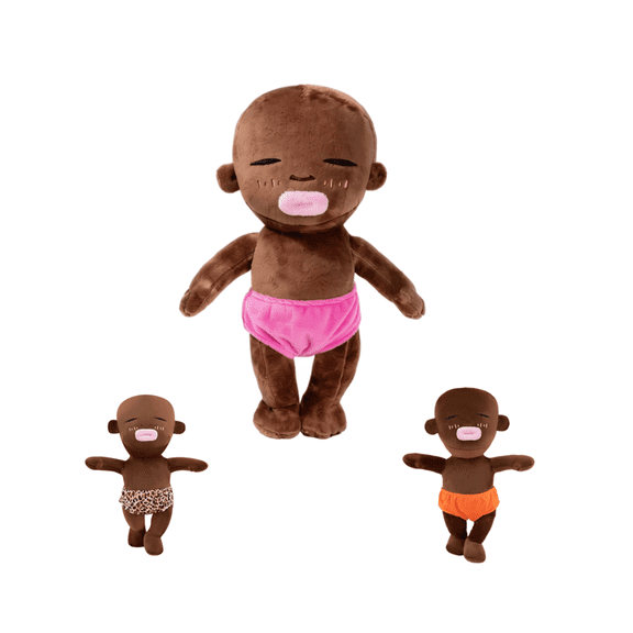Ugly-Cute Black Doll, 9.84*7.09Inch Unique Stuffed Plush Doll, Cute Decorative Toy for Home and Gift (Pink)