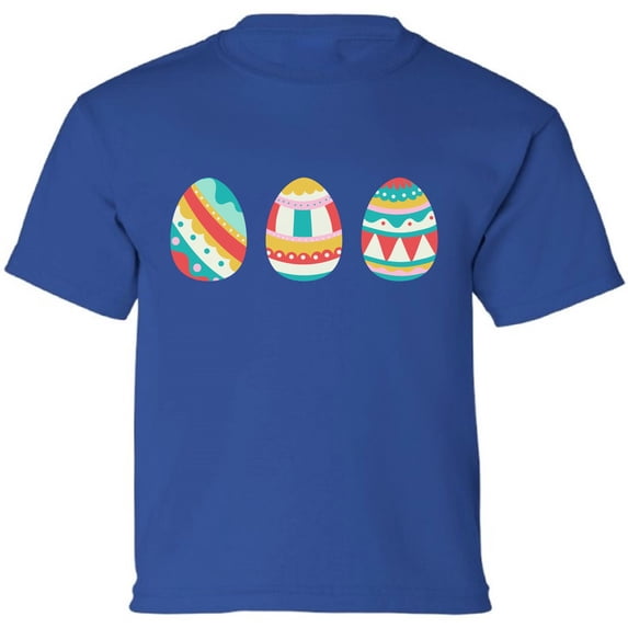 Easter Shirt - Colorful Blue Eggs Graphic Tee for Kids Boys Girls XS S M L XL