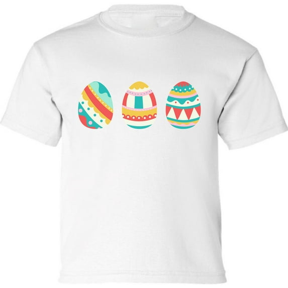 Easter Shirt - Colorful Blue Eggs Graphic Tee for Kids Boys Girls XS S M L XL