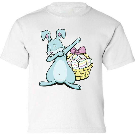 Easter Shirt - Dabbing Easter Bunny Graphic Tee for Kids Boys Girls XS S M L XL