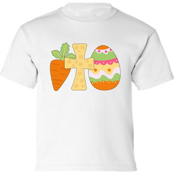 Ugly Easter Shirt - Easter Carrot Cross Eggs Graphic Tee for Kids Boys Girls XS S M L XL