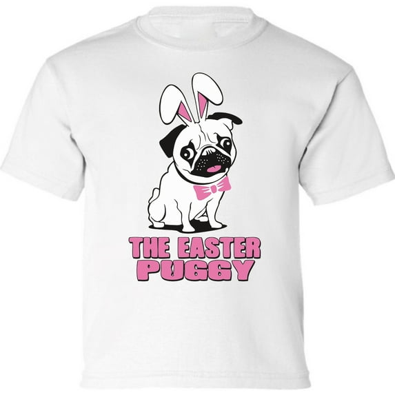Easter Shirt - Easter Puggy Graphic Tee for Kids Boys Girls XS S M L XL