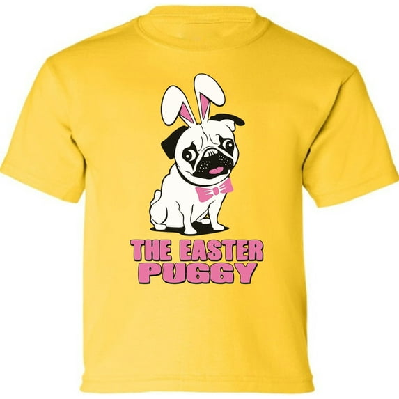 Easter Shirt - Easter Puggy Graphic Tee for Kids Boys Girls XS S M L XL