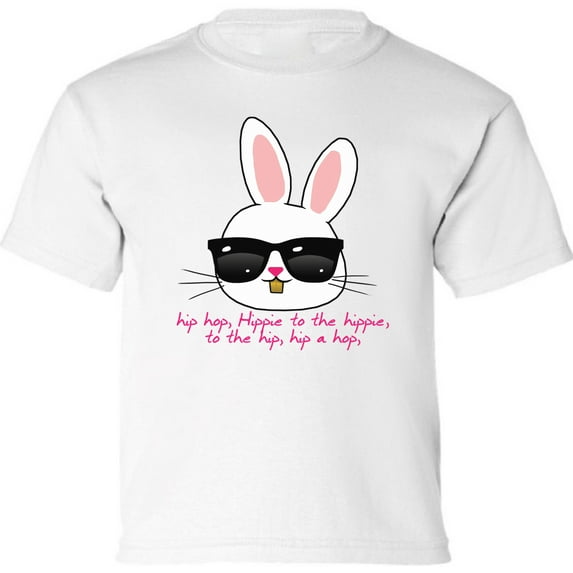 Easter Shirt - HIP HOP Easter Bunny Graphic Tee for Kids Boys Girls XS S M L XL