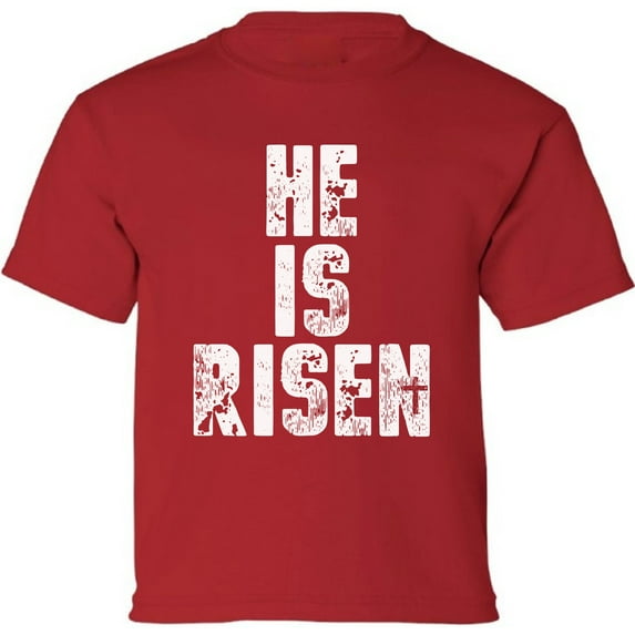 Ugly Easter Shirt - He is Risen White Graphic Tee for Kids Boys Girls XS S M L XL