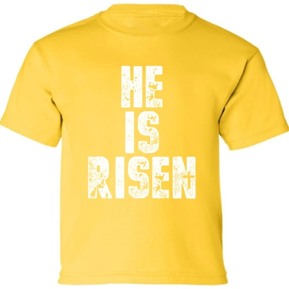 Ugly Easter Shirt - He is Risen White Graphic Tee for Kids Boys Girls XS S M L XL