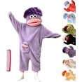 thumbnail image 1 of Ugly Frog Onesie with Comb, Big Mouth Monster Onesie Pajamas, Unisex Adult Funny Silly Plush Frog Costume Sleepwear, Oversized Halloween Party Outfit Fleece Hooded Cozy Jumpsuit for Relaxation, 1 of 7
