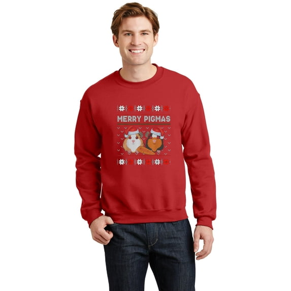 Ugly Guinea Pig Christmas Sweater Funny Merry Pigmas Holiday Graphic SW10945 Unisex Sweatshirt, Up to Size 5XL