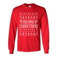 thumbnail image 1 of Ugly Holiday Shirt MERRY CHRISTMAS Adult Long Sleeve T-shirt, 1 of 2