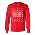 thumbnail image 1 of Ugly Holiday Shirt NAUGHTY Adult Long Sleeve T-shirt, 1 of 2