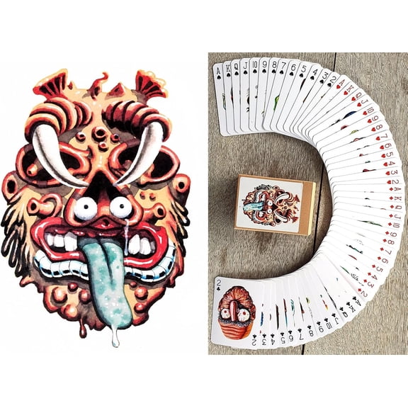 Ugly Monsters (1960s-70s Topps Sticker Basil Wolverton Replica) Playing Cards