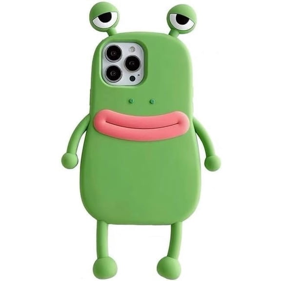 Ugly Phone Cases for iPhone 15 pro Funny Case for iPhone 15 pro3D Frog Phone Case with Foot Green Weird Phone Cases Ugly Phone with 3D Eyes Cute Silicone for iPhone 15 pro