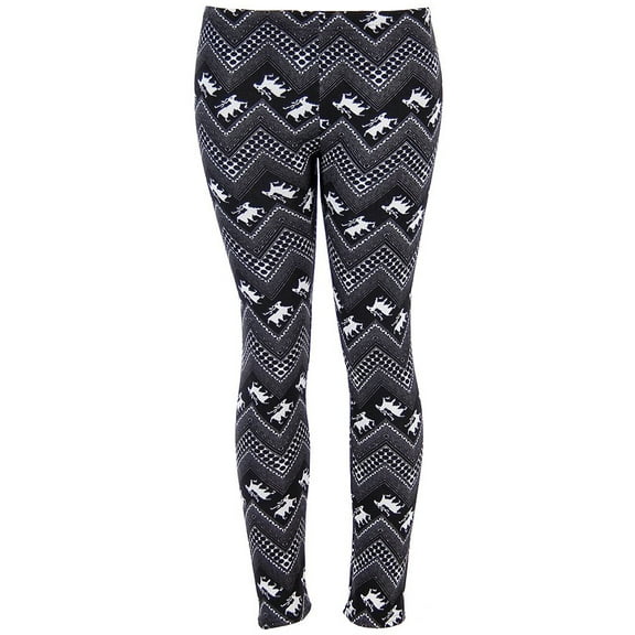 Ugly REINDEER Pattern BLACK Christmas Leggings