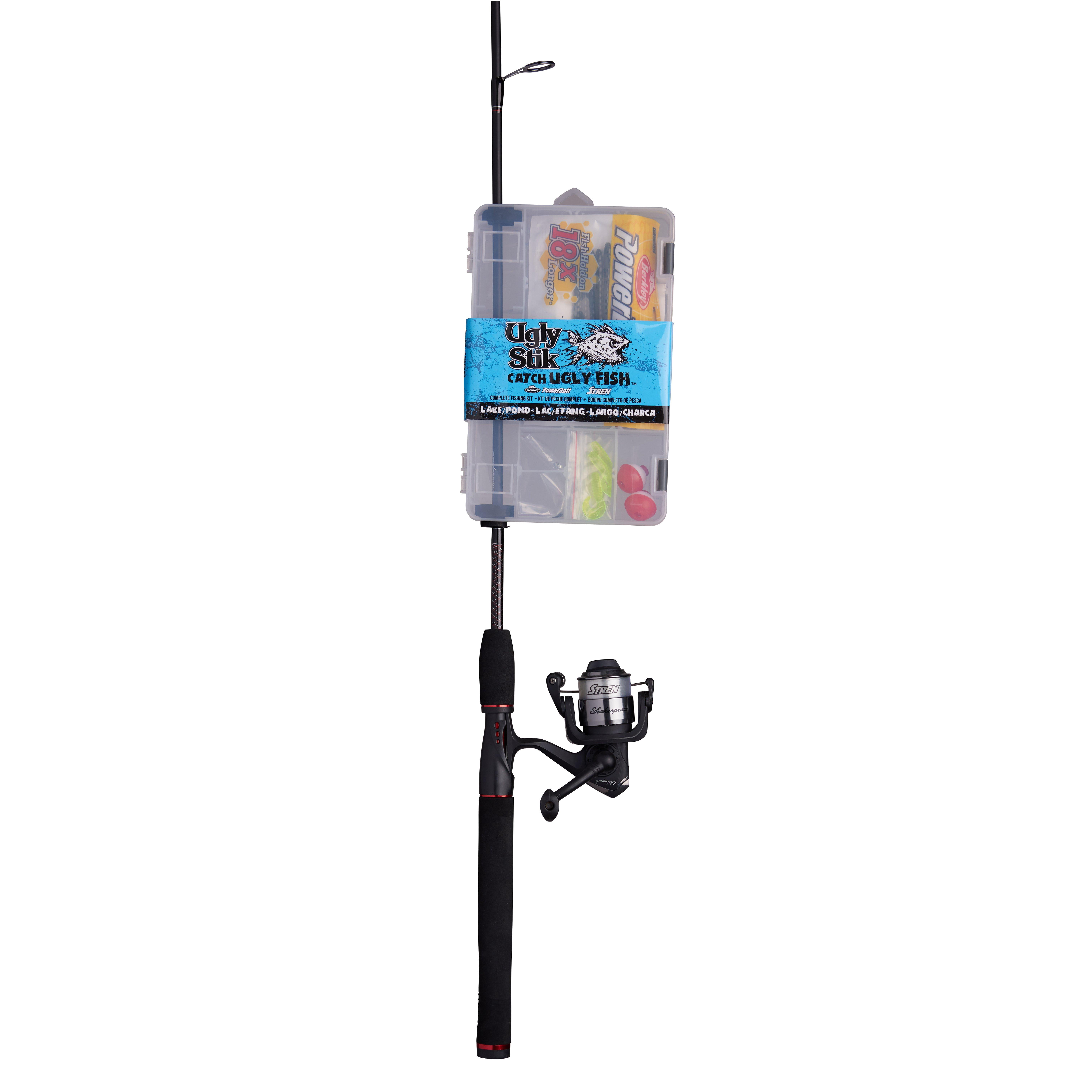 Ugly Stik Catch Ugly Fish Lake/Pond Spinning Rod and Reel Combo, Ugly Stik 7" Fillet Knife, and a Ugly Stik Tumbler