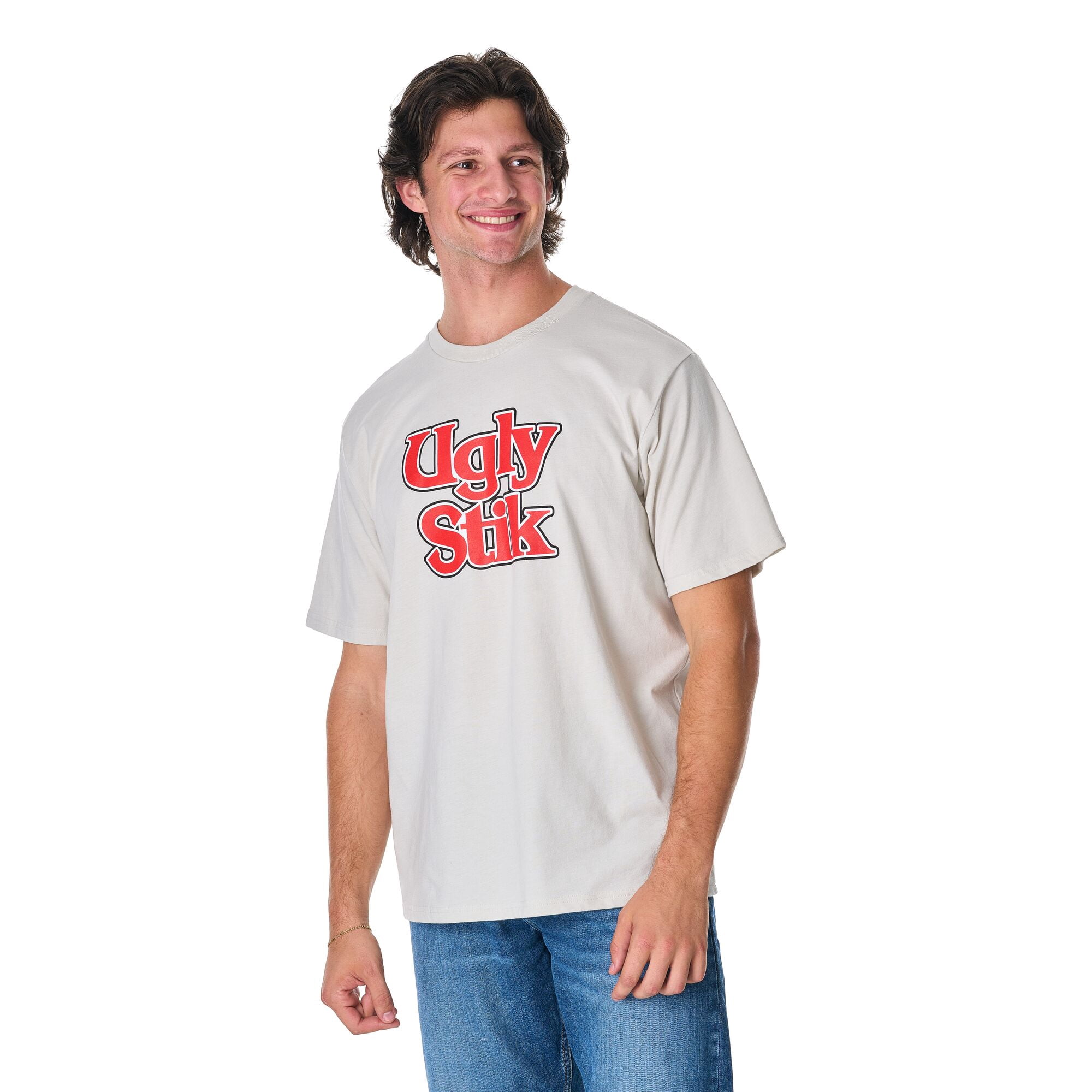 Ugly Stik Logo Short Sleeve T-Shirt, Grey, Size XXXL