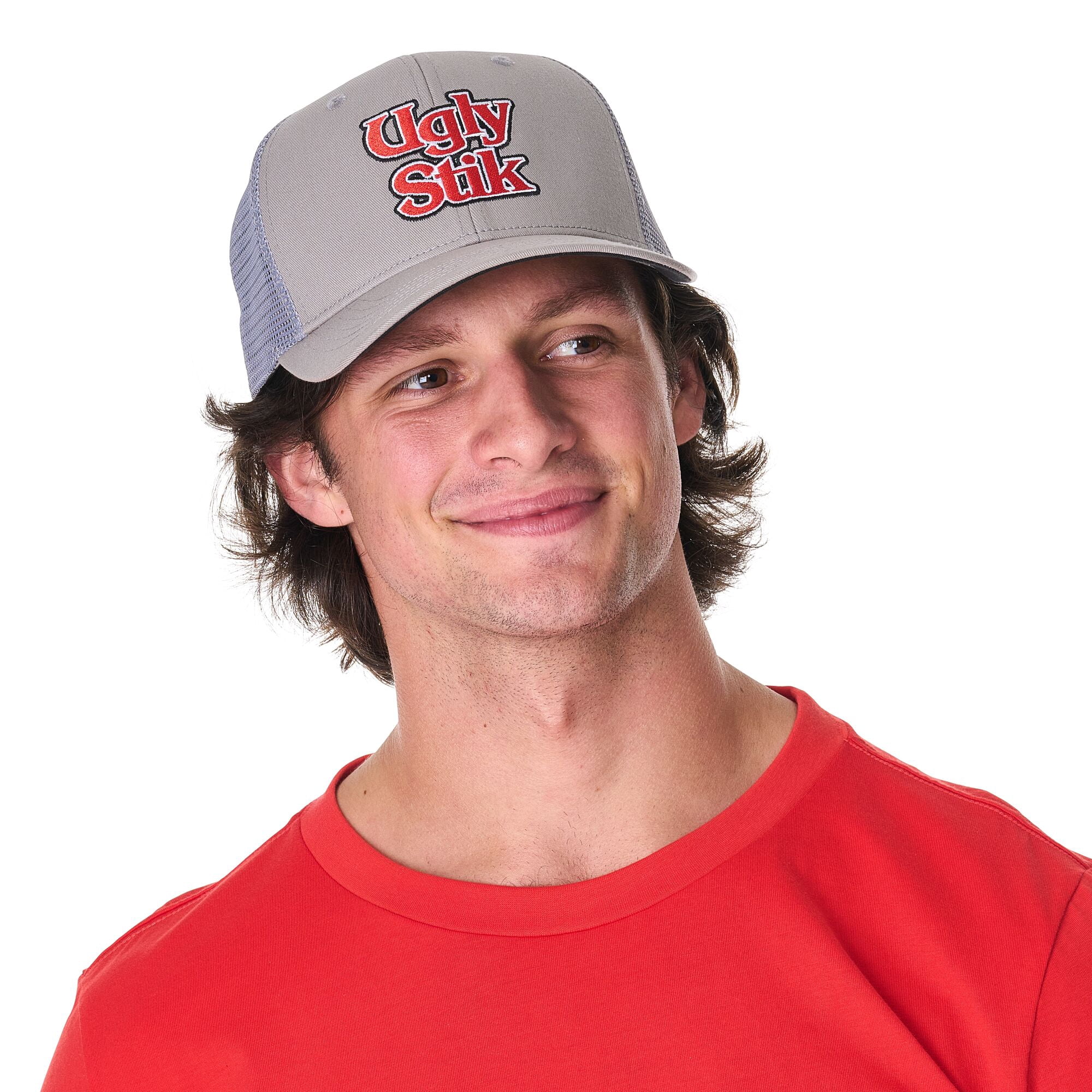 Ugly Stik Logo Twill Trucker Hat, Grey