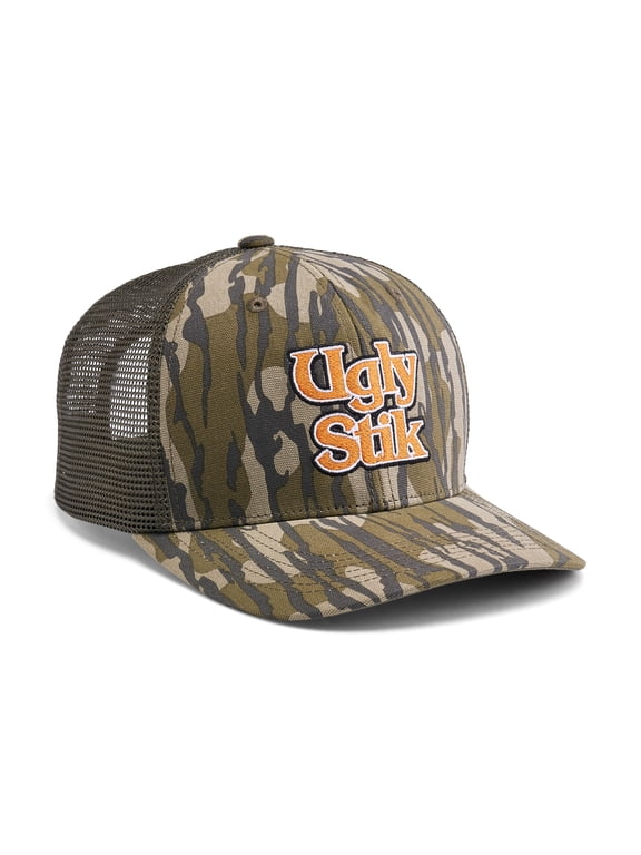 Mossy Oak Logo Twill Trucker Hat, Camo