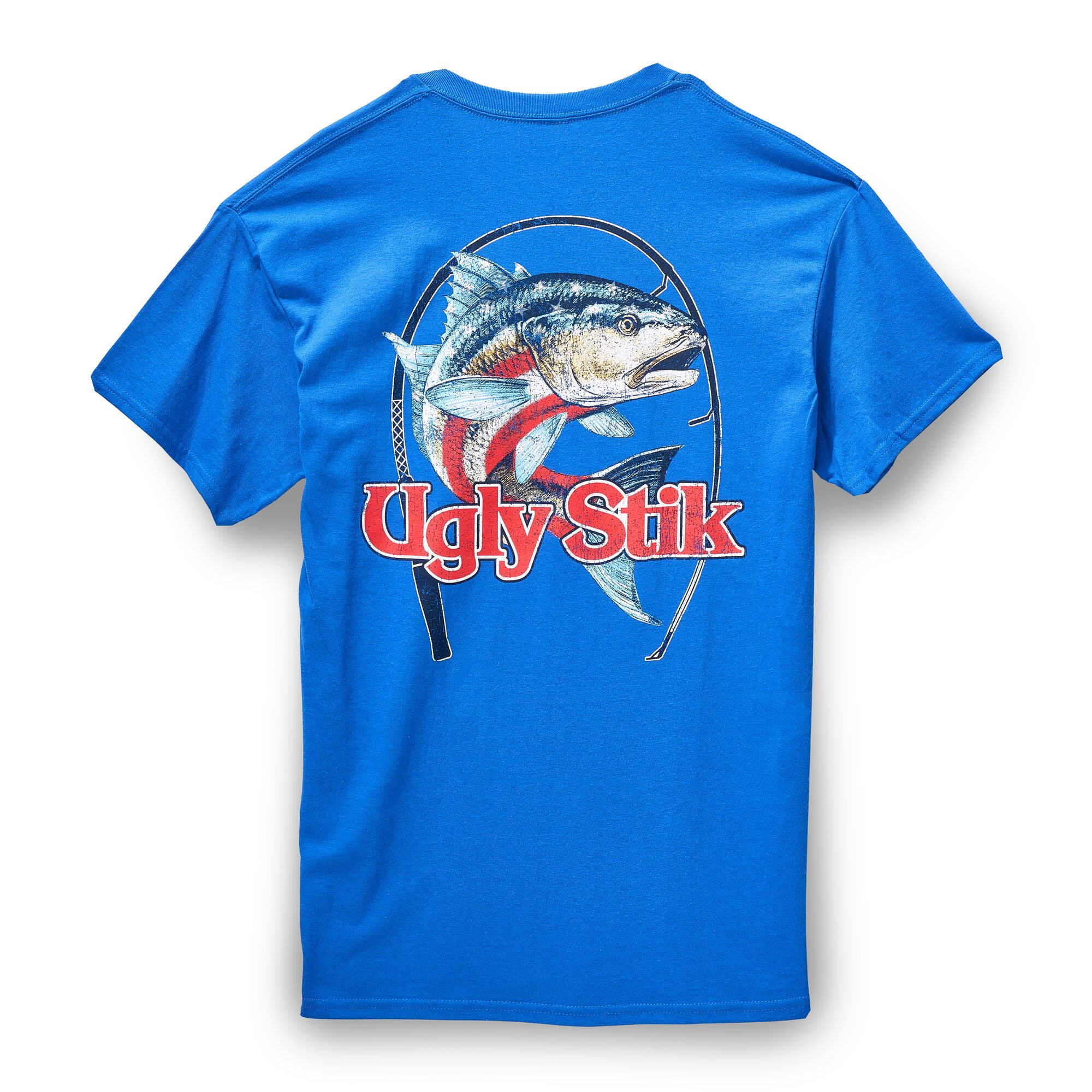 Ugly Stik Redfish Flag Americana T-Shirt, Size XXL (Royal Blue)