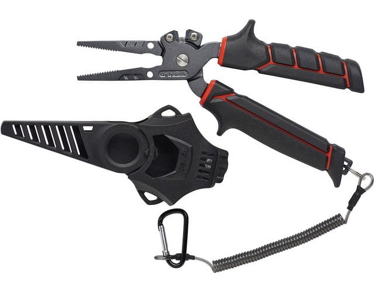 Fishing Solutions Fishing pliers that offer 4 essential fishing functions  in a compact design. Includes a holster that can be fixed to a belt or  lanyard. in the Fishing Equipment department at