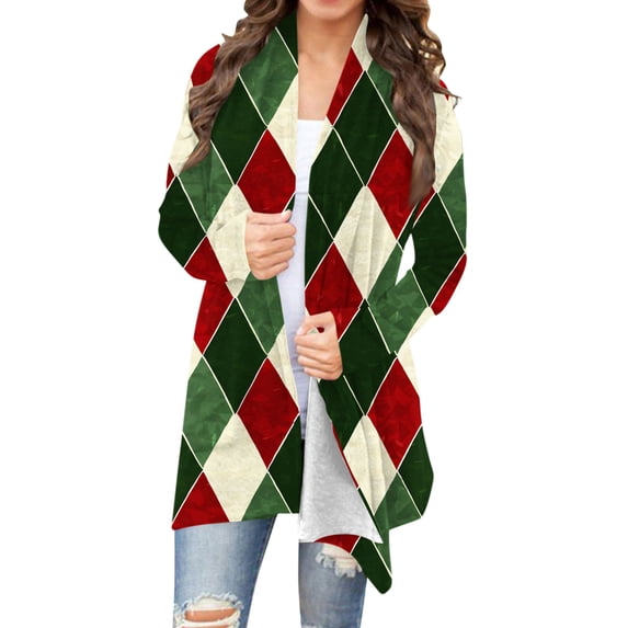 Ugly Sweater Cardigan for Women Long Sleeve Open Front Knit Casual Lightweight Xmas Graphic Trendy Fall Outwear 2025