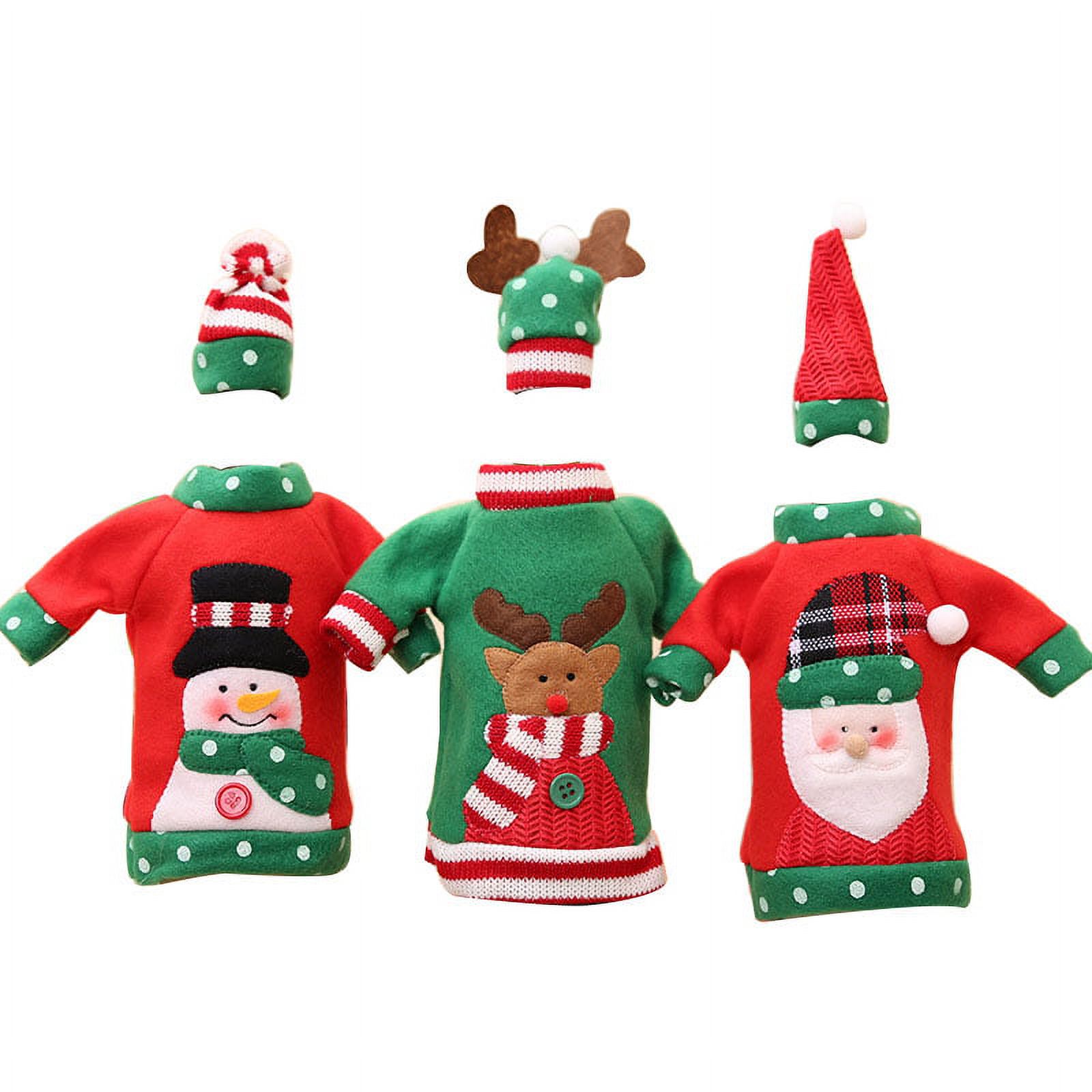 Ugly Sweater Christmas Wine Bottle Cover, Handmade Sweater Wine Bottle