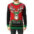 thumbnail image 1 of The Ugly Sweater Co. Light Up Ugly Christmas Sweater with LEDs - Snug Fit, Motion Activated Light Up Ugly Sweater Designs. (Cayenne Let It Glow, XX-Large), 1 of 3
