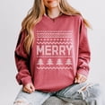 thumbnail image 1 of Ugly Sweater Merry - Women's Lightweight Garment Dyed Sweatshirt, 1 of 7
