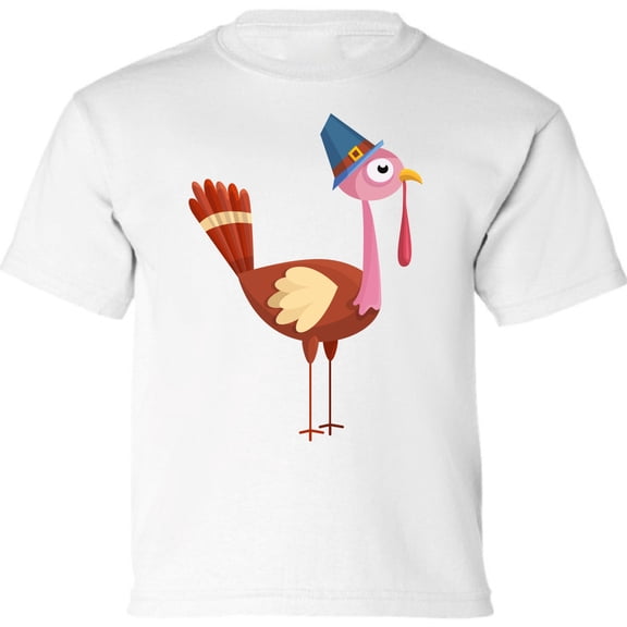 Thanksgiving Day Youth Shirt - Cute Turkey Graphic Tee for Kids Boys Girls XS S M L XL