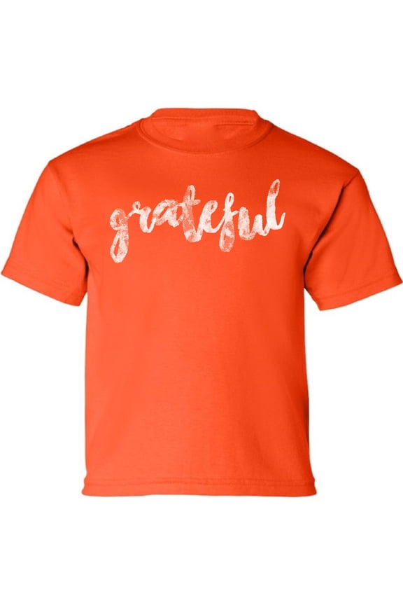 Thanksgiving Day Youth Shirt - Grateful Graphic Tee for Kids Boys Girls XS S M L XL