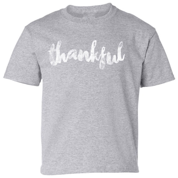 Thanksgiving Day Youth Shirt - Thankful Graphic Tee for Kids Boys Girls XS S M L XL