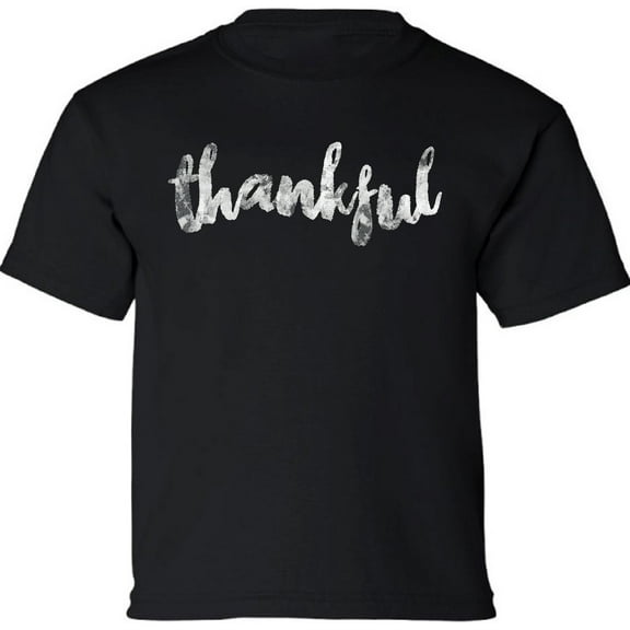 Thanksgiving Day Youth Shirt - Thankful Graphic Tee for Kids Boys Girls XS S M L XL