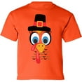 thumbnail image 1 of Thanksgiving Day Youth Shirt - Turkey Face Graphic Tee for Kids Boys Girls XS S M L XL, 1 of 2