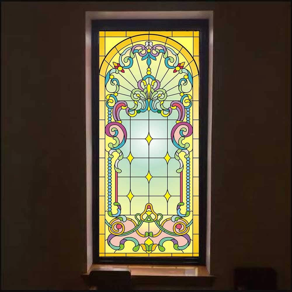 Church Guardrail Window Privacy Film Frosted Window Sticker No Glue Church guardrail window privacy film frosted window sticker no glue