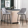 Ugo Stools with Supportive Low Back Armrests Soft Velvet Upholstery and