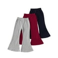thumbnail image 1 of Ugoldhm 3 Pack Toddler Girls Cotton Flared Pants - Ribbed Bell Bottom Casual Elastic Waist Leggings, 1 of 8