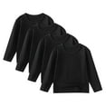 thumbnail image 1 of Ugoldhm 4 Pack Boys' Girls' Top 1-11 Years Soft Cotton Crewneck Long Sleeve Solid Color Basic Tee, 1 of 7