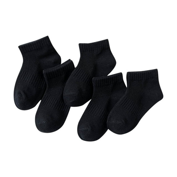 Ugoldhm 5PC Kids Mesh Ankle Socks Comfortable Daily Wear Lightweight Sport Socks Breathable Summer Socks for Boys Girls Size 1-12