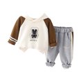 thumbnail image 1 of Ugoldhm Baby Boys Fall Outfits Set Button Down Shirt, Print Top and Jean Fashion 3 Piece Set, 1 of 8