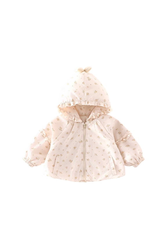 Baby Girls Sun Protective Hooded Jacket - Breathable Thin Solid Color Spring Summer Clothing