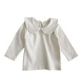 thumbnail image 1 of Ugoldhm Baby Girls Tops Cotton Long Sleeve Lapel Cute Tees Comfy Fall Shirts Sizes 0M-12M, 1 of 3