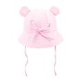 thumbnail image 1 of Ugoldhm Baby Toddler Bear Ear Sun Hat, Cotton Breathable Wide Brim Bucket Hat with Chin Strap, UV Protection Cute Summer Cap, 1 of 8
