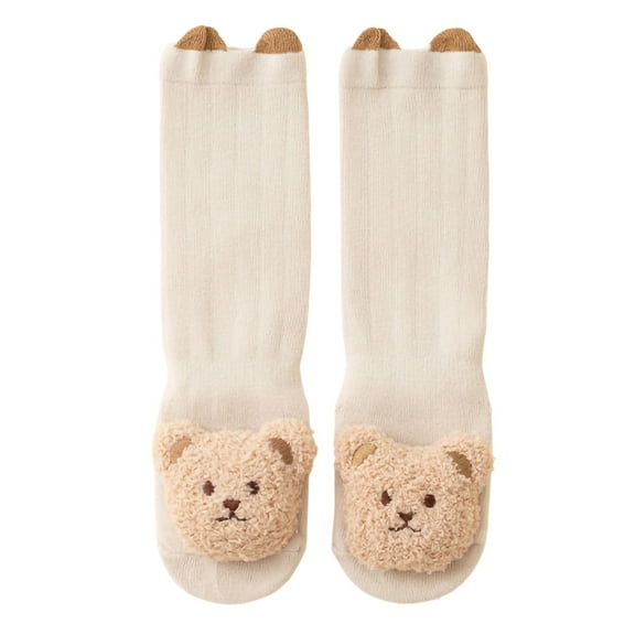 Ugoldhm Baby & Toddler Non-Slip Grip Socks - Cartoon Doll Decor Warm Thick Over Knee Slipper Socks