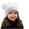 thumbnail image 1 of Ugoldhm Baby Winter Beanie Hat - Double Plush Ball Ear Flaps Warm Hats for 6 Months to 3 Years, 1 of 7