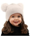thumbnail image 1 of Ugoldhm Baby Winter Beanie Hat - Double Plush Ball Ear Flaps Warm Hats for 6 Months to 3 Years, 1 of 7
