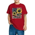 thumbnail image 1 of Ugoldhm Boys 4th of July Cotton Tees Star Spangled Summer Shirts Size 3-10 Relaxed Fit Crew Neck Patriotic Tops, 1 of 6