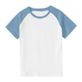 thumbnail image 1 of Ugoldhm Boys Casual Short Sleeve Tees Color Block Summer Basic T-Shirts Crew Neck Tops Kids Clothes Size 3-14, 1 of 9
