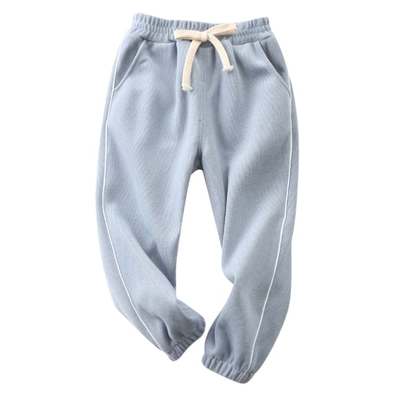Ugoldhm Boys & Girls Jogger Pants with Side Stripe, Elastic Waist Drawstring Casual Sweatpants 2-7 Years