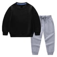 thumbnail image 1 of Ugoldhm Boys Girls Outfit Set Drop Shoulder Sweatshirt and Drawstring Jogger Fall Sportswear 2 Piece Set, 1 of 8