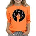 thumbnail image 1 of Ugoldhm Boys and Girls Shirts Novelty Graphic Crewneck Tops Kids Fashion 3/4 Sleeve Blouse, 1 of 6